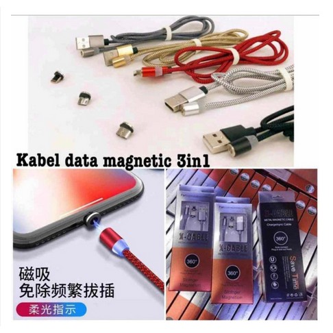 Kabel data magnetic 3 in 1 / kabel usb magnetic