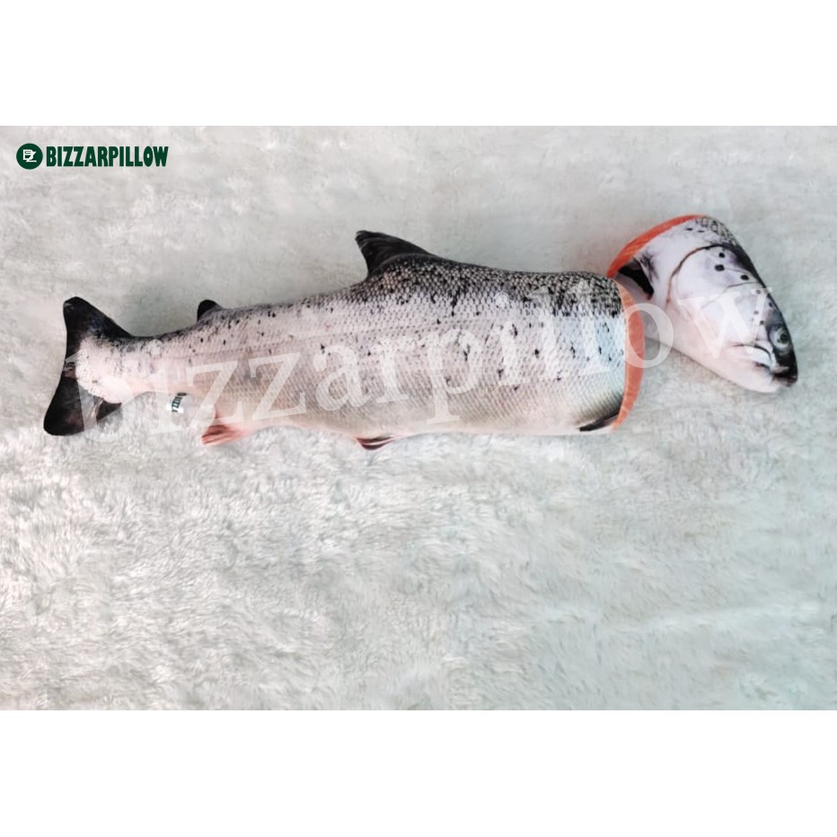 Bizzarpillow Bantal Ikan Salmon Potong size L BZ082