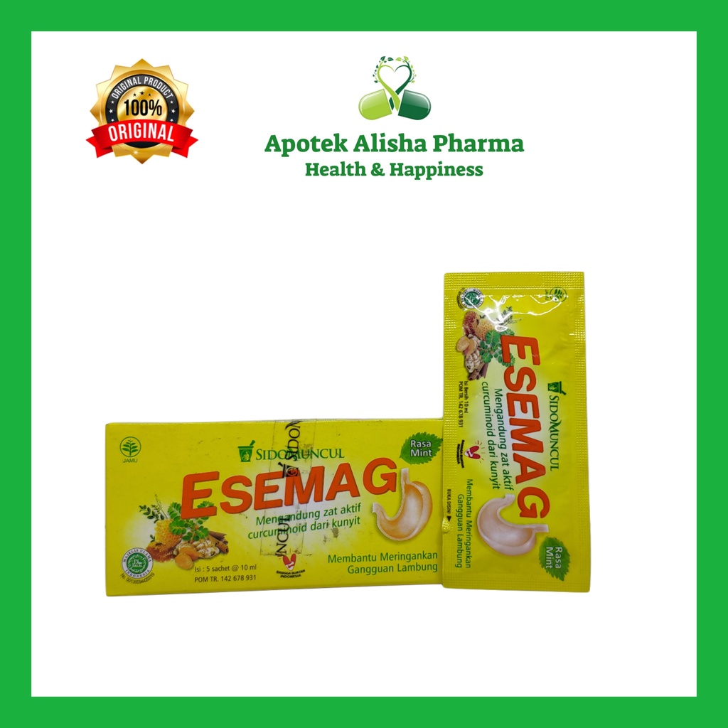 ESEMAG Sidomuncul Sachet 15ml - Esemag Obat Maag Lambung Herbal / Esemag Cair Sachet Sidomuncul / Esemah Sidomuncul