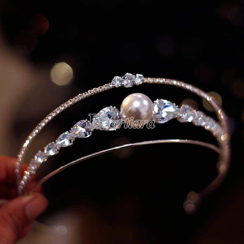 Fashion Bride Simple Zircon Crown Tiara