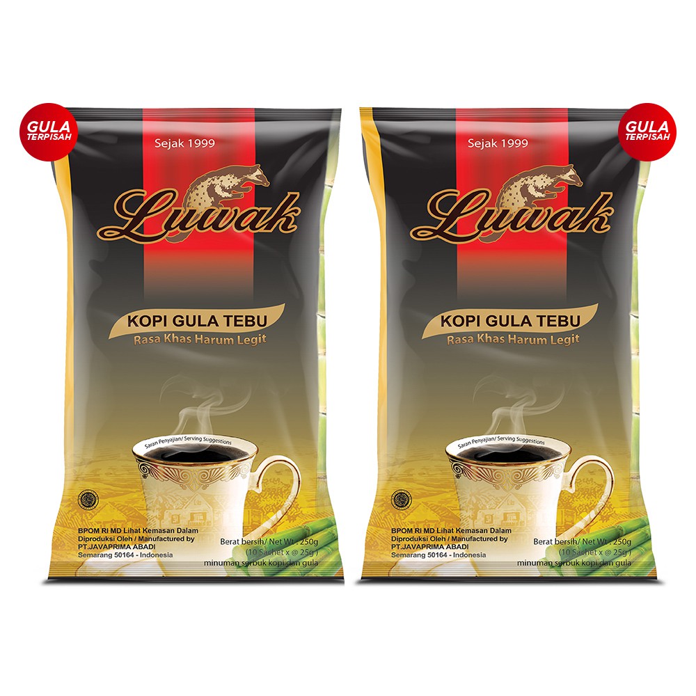 

Kopi Luwak Plus Gula Tebu Black Coffee Bag 10x25gr Twin Pack