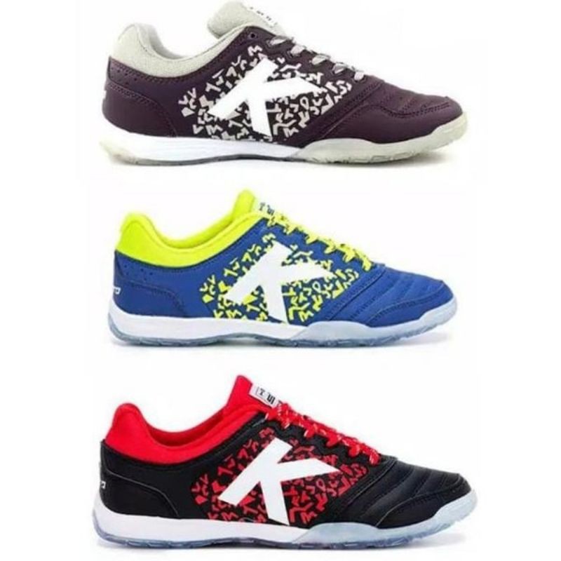 Kelme sepatu futsal Subito 6.0 merah tua coklat/biru/hitam