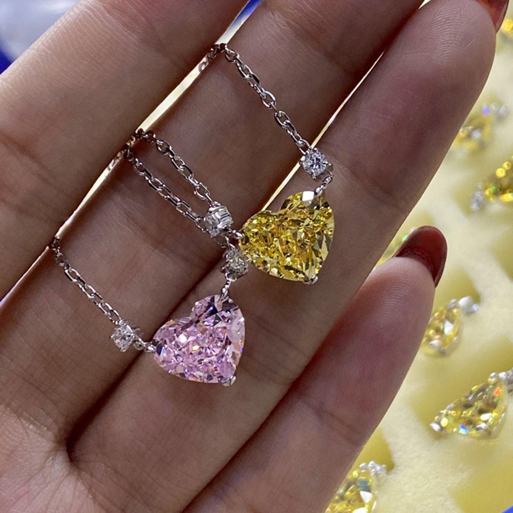 Kalung Liontin Hati Agustina Temperamen INS Cinta Hati Fashion Perhiasan Kalung Leher Gadis Gaya Korea