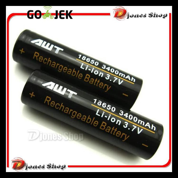 Battery Murah AWT Hitam 3400 MAH IMR 18650 - Baterai AWT Black Kode 831