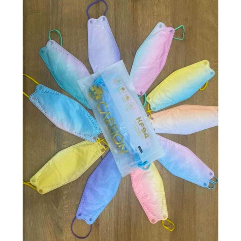MASKER KF94 GRADASI CAREION ISI 10 PCS MASKER KF 94 4PLY 2 WARNA RANDOM