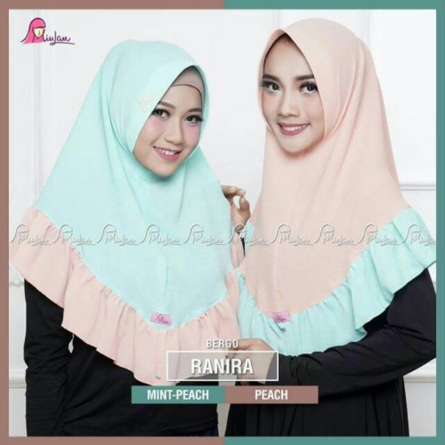 Bergo Instan Ranira Miulan Jilbab langsung pakai bahan bubbe creppe Hijab simple polos terbaru