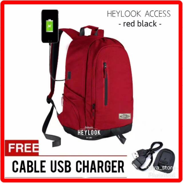 Tas Ransel pria leptop USB CHARGER / Tas Ransel laptop Wanita USB CHARGER