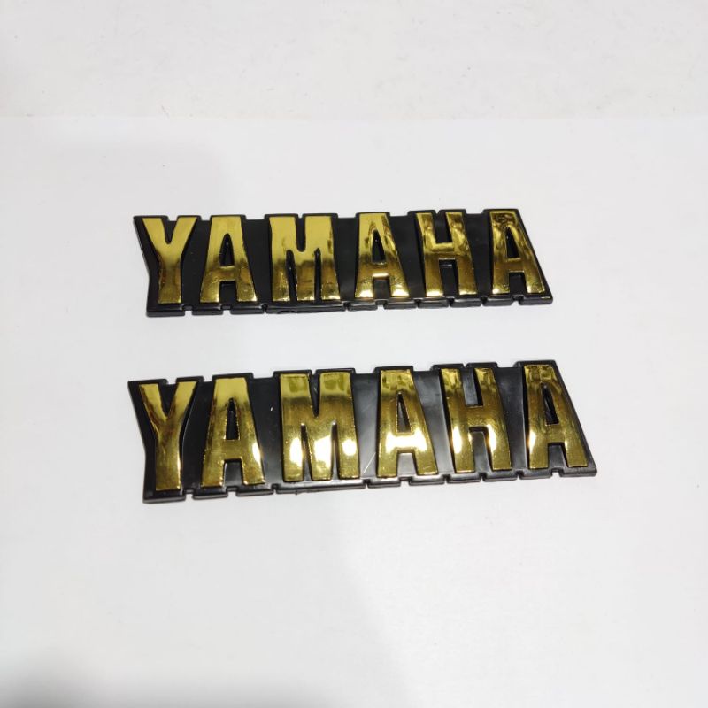 Emblem tangki RX king tulisan Yamaha gold