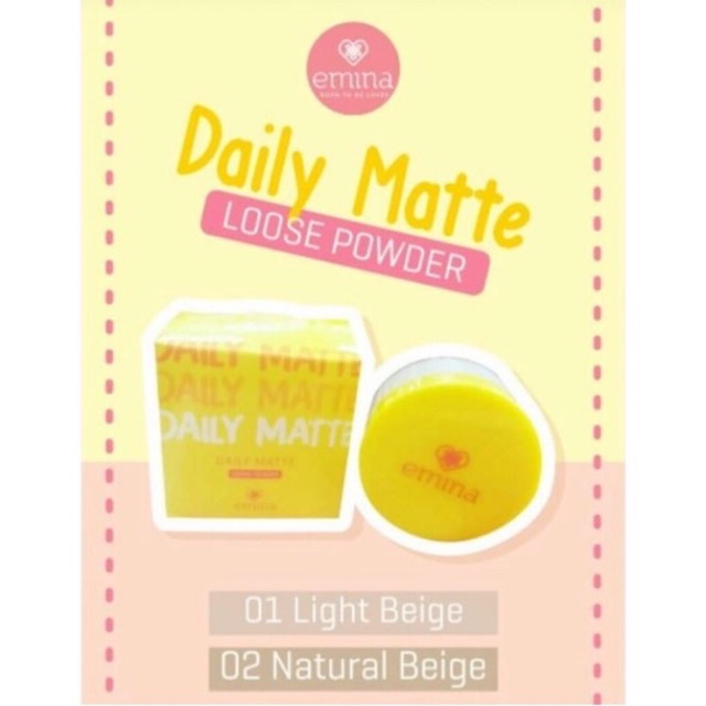 `ღ´ PHINKL `ღ´ ╰☆☆ 𝔢мιℕά ☆☆╮ Emina daily mattee bedak tabur loose powder lembut anti wajah berminyak jerawat