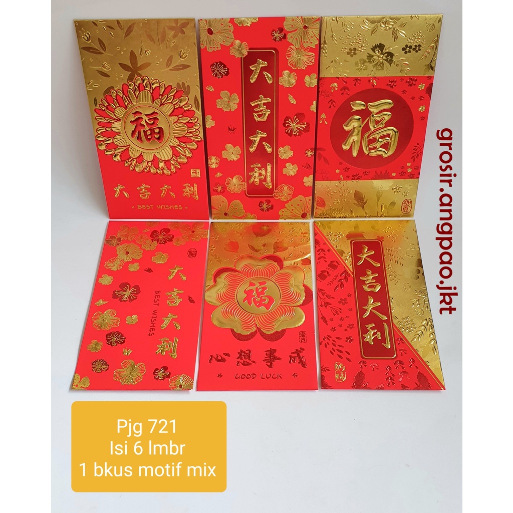 

6pcs Angpao 2023 FU KELINCI Imlek Merah PREMIUM ANGPAO FUK