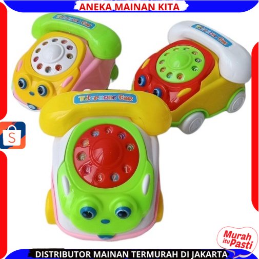 MAINAN ANAK MOBIL MOBILAN TELEPHONECAR  KRING LT-199 BUS CAR TARIK BERJALAN BUNYI KRING Aneka_Mainan