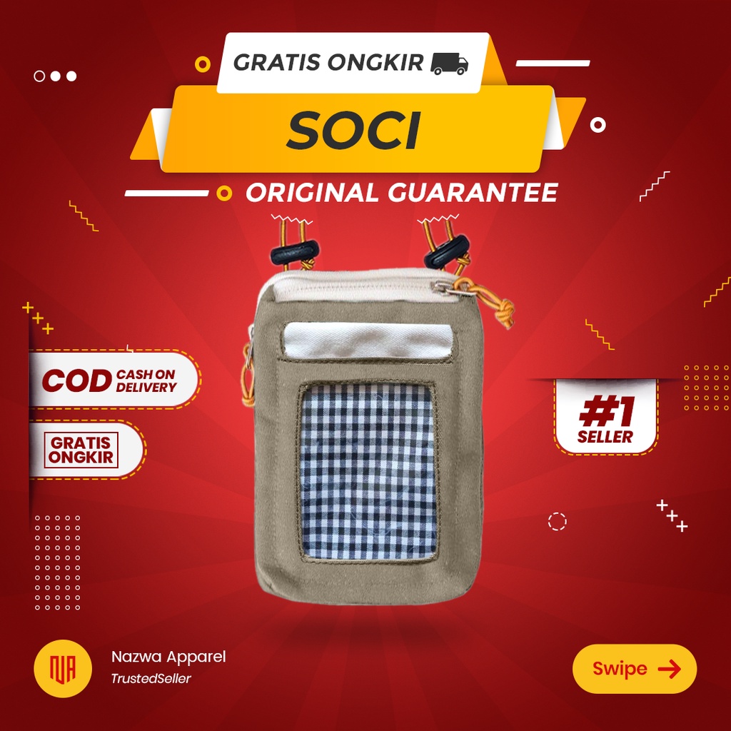 TAS SELEMPANG HP NAZWA SOCI CHESTNUT - BUKAN BIGMO CLIO