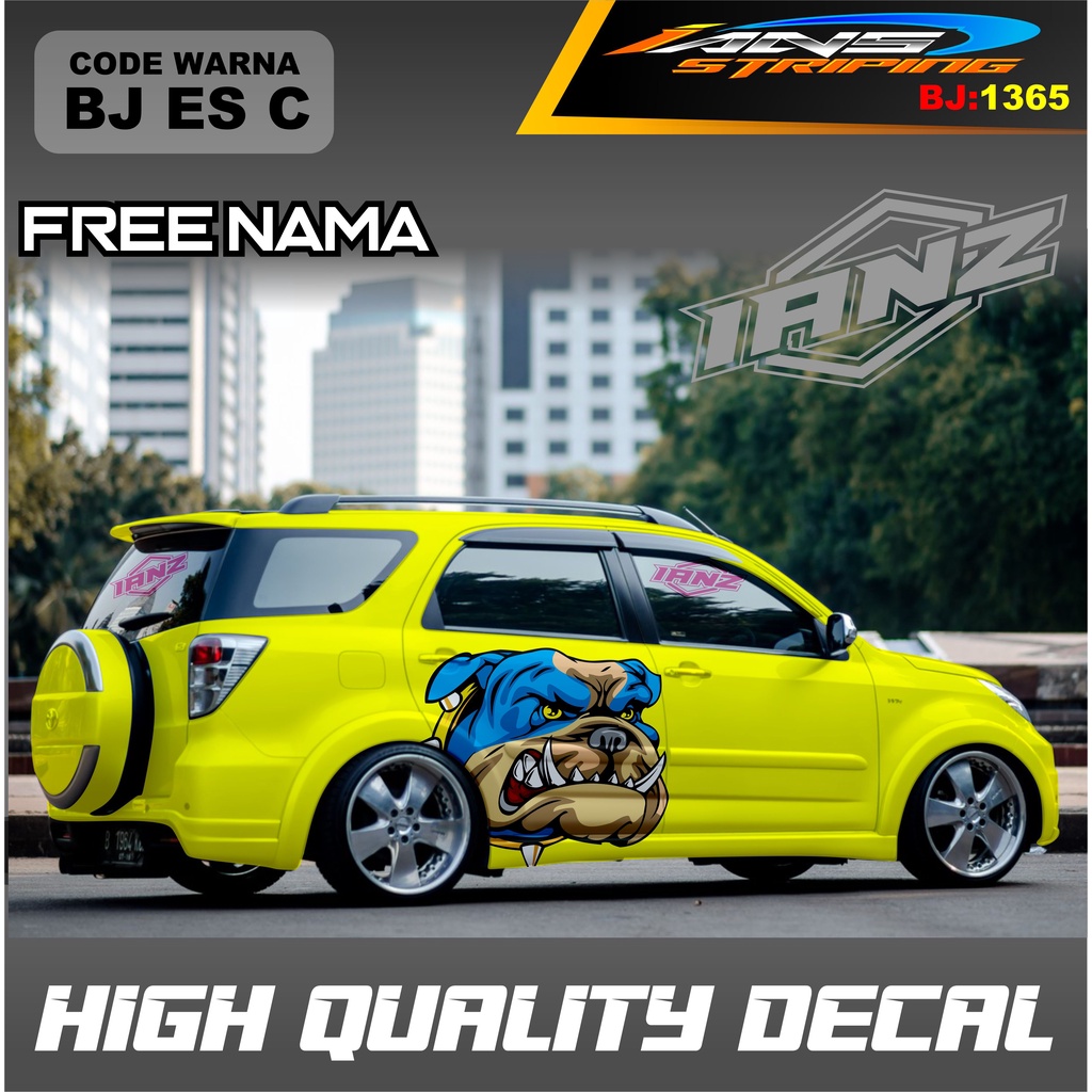 DECAL STIKER BULLDOG MOBIL TERIOS AVANZA PAJERO RUSH INNOVA