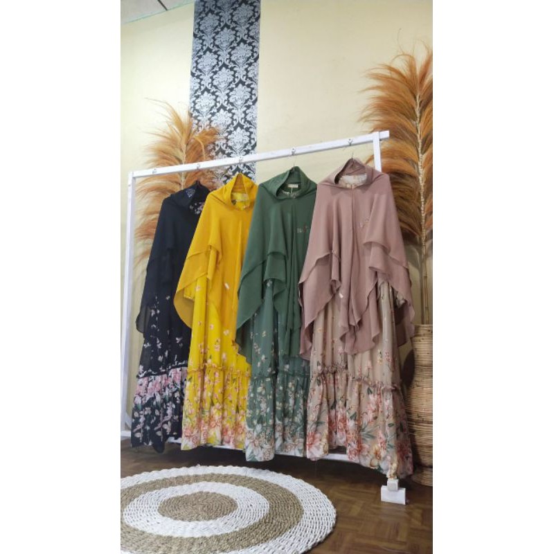 gamis ceruti premium set khimar jumbo