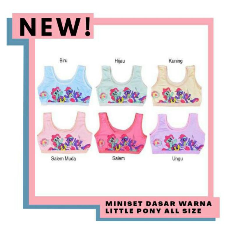 Miniset anak cewek perempuan motif little pony murah mini set anak perempuan SD SMP Bra anak SD SMP