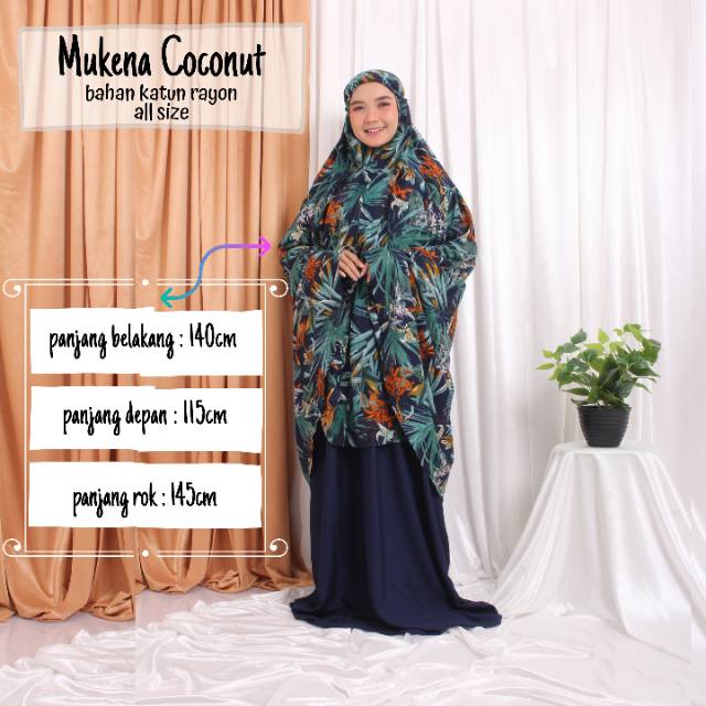 BEST SELLER !!! TERLARIS !!! MUKENA  KATUN DEWASA MOTIF - MUKENA COCONUT - BAHAN KATUN RAYON PREMIUM