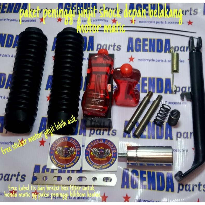 [[BISA COD]] PAKET PENINGGI SHOCK SKOK  DEPAN BELAKANG MATIC TRAIL JINJIT HONDA-YAMAHA-BEAT FI ESP S