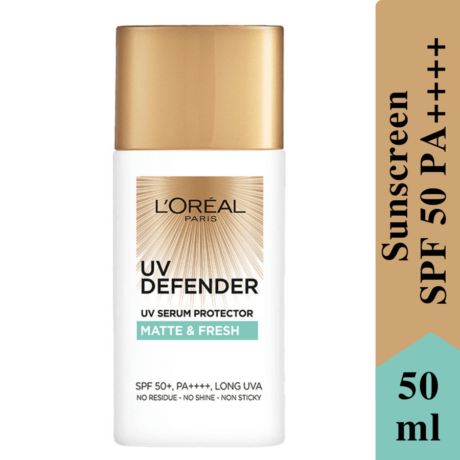 L'Oreal Paris UV Defender UV Serum Protector Matte &amp; Fresh SPF50+ / PA++++ - Loreal Sunscreen 50ml