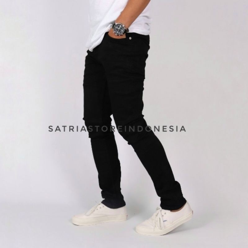 CELANA HITAM PRIA SKINNY JEANS STRETCH PREMIUM QUALITY