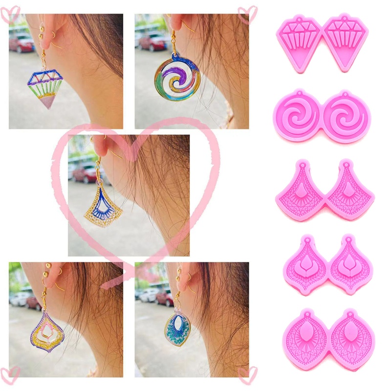 Siy Cetakan Resin DIY Untuk Membuat Perhiasan / Gantungan Kunci / Anting Wanita