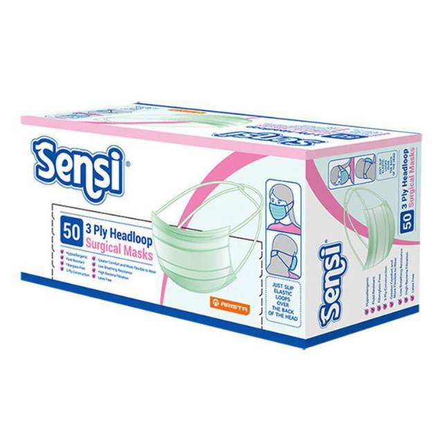 Masker Sensi 3 Ply / Masker Sensi Hijab / Surgical Mask 3Ply / masker sensi 1 box isi 50