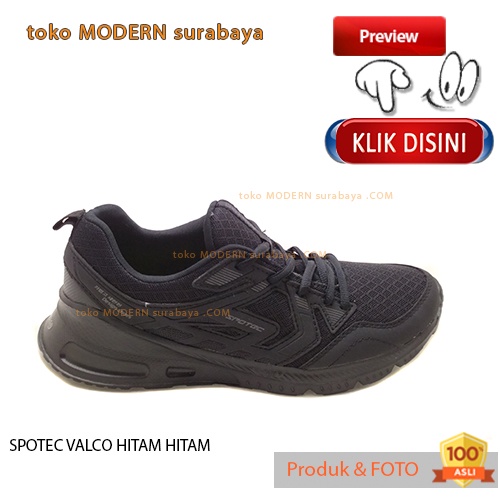 SPOTEC VALCO HITAM HITAM sepatu pria sepatu casual sneakers