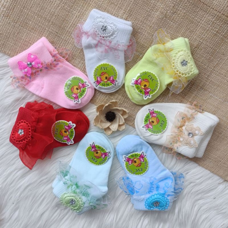 kaos kaki pita bayi perempuan 0-2tahun / kaos kaki bayi / kaos kaki anak / kaos kaki murah