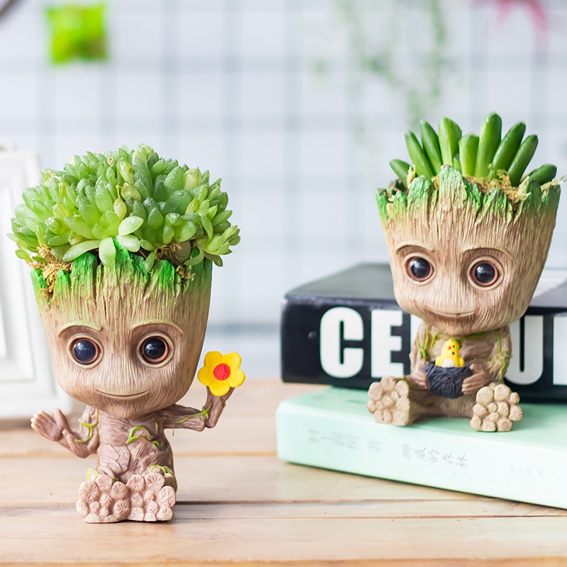 Pot Bunga Desain Karakter Bayi Groot Guardians of the Galaxy Untuk Dekorasi Rumah