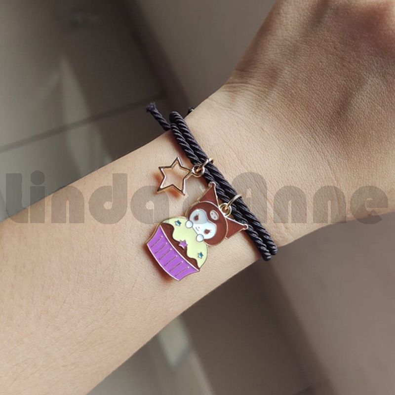 [1 PCS] Gelang Tali Karet Liontin Bunga &amp; Karakter Lucu Aksesoris Fashion Wanita