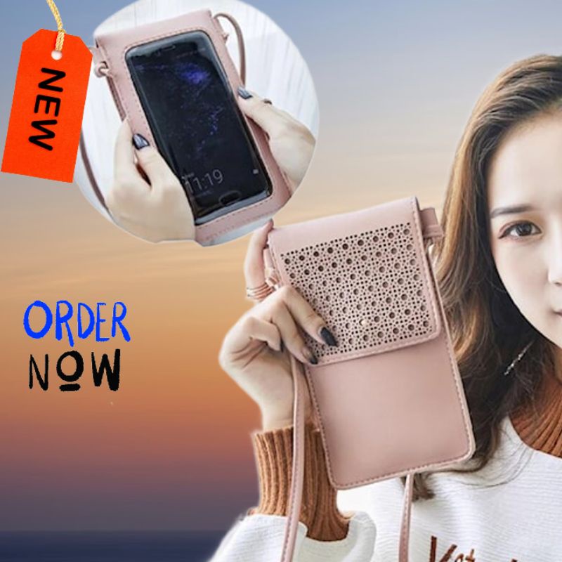 Dompet Pocket Tempat Hp Wanita Selempang Mini/Tas Pocket buat hp unik dan mewah harga murah