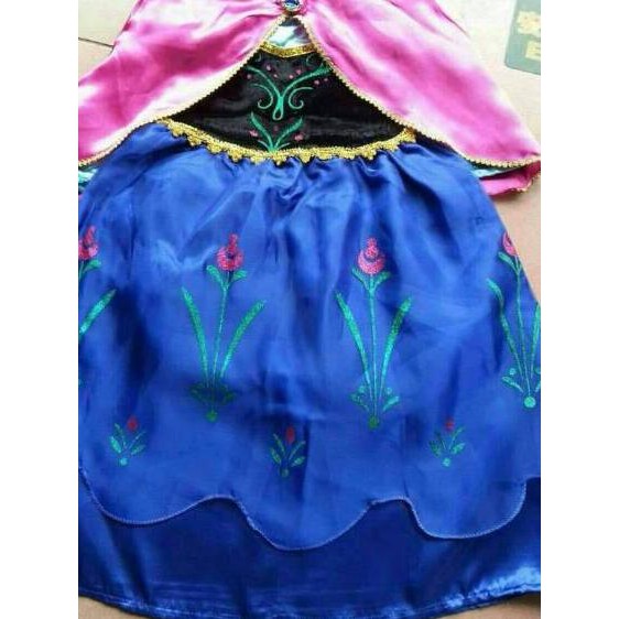  760 Baju  dress anak  kostum costume princess anna frozen  