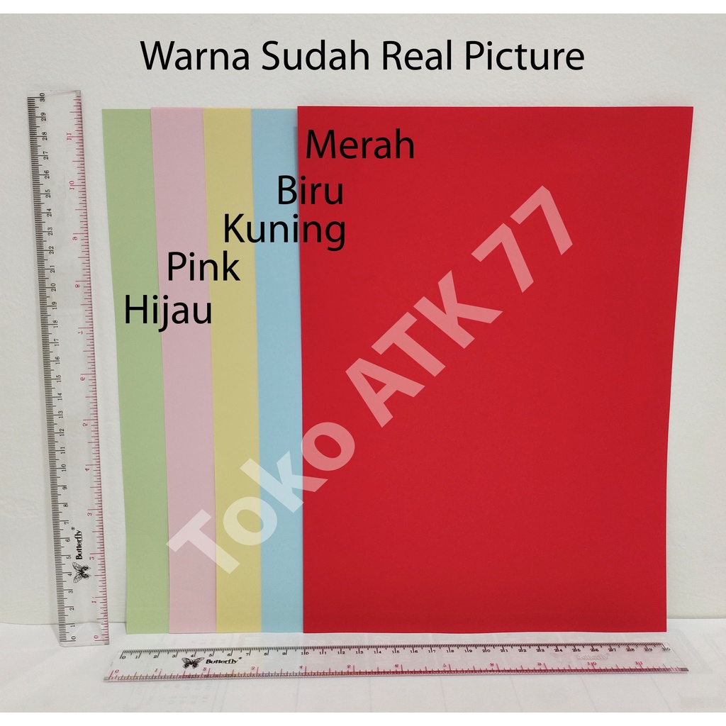 Kertas Lipat Sukung Origami HVS Warna Warni Kuning Pink Merah Biru Hijau A4 50 lembar Murah READY ST