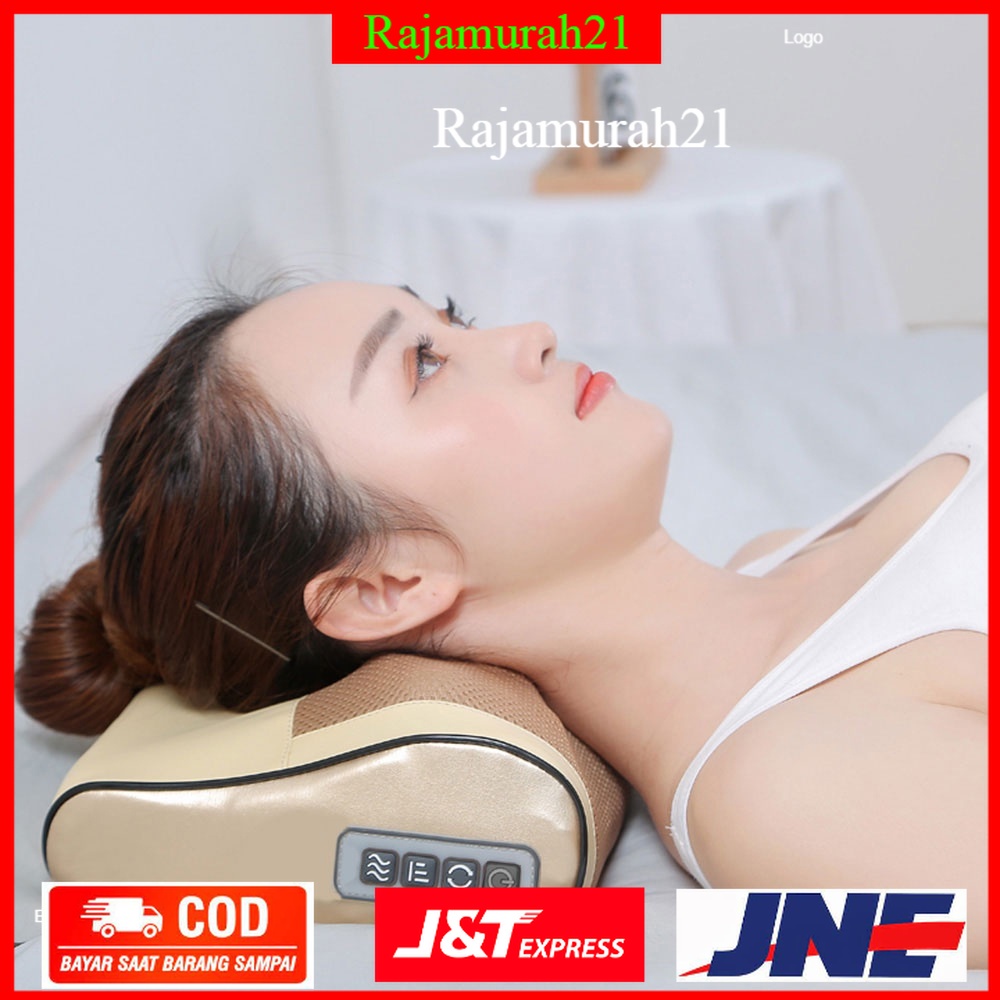 LaGuerir Bantal Pijat Elektrik Multifungsi Neck Shoulder Full Body Massage Cushion - 7RHR3EBR - Brown