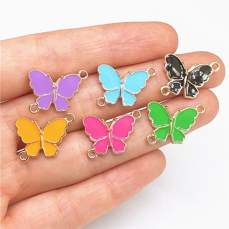 Charm Bandul Enamel Kupu Kupu Butterfly Warna Epoxy