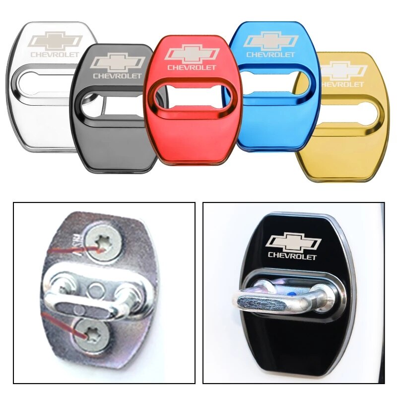 4pcs / Set Case Pelindung Kunci Pintu Mobil Bahan Stainless Steel Untuk Chevrolet Aveo Cruze Optra Sonic Nabira
