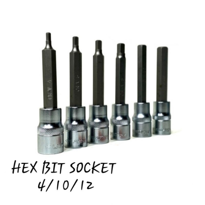 MATA KUNCI SOCK HEX BIT 4/10/12 MM KUNCI SOK HEX BIT SOCKET