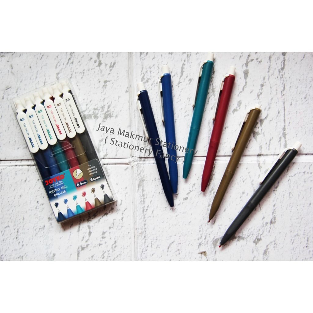 Pen gel Warna Retro Gel Joyko 0.5mm GPC-316 (1 set)