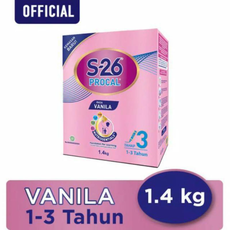 

S-26 Procal Tahap 3 Vanila Box 1.4kg (2 pouch@700g)