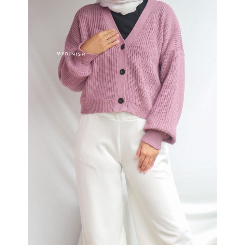 Diane Crop Cardy - Cardigan Rajut Wanita Polos All size