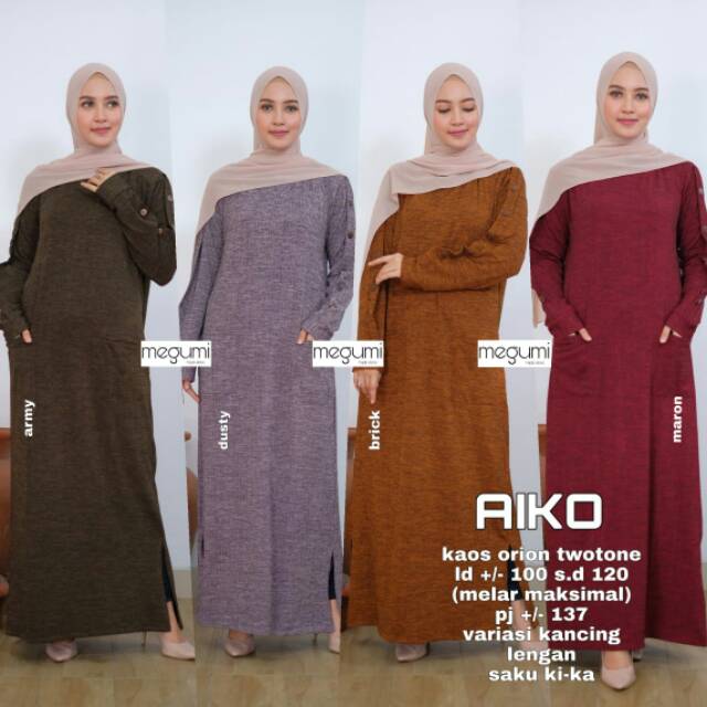 Gamis Polos Aiko Maxy