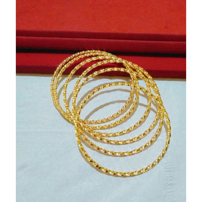 Gelang Dubay Arab Emas lapis / Gelang keroncong Set 6