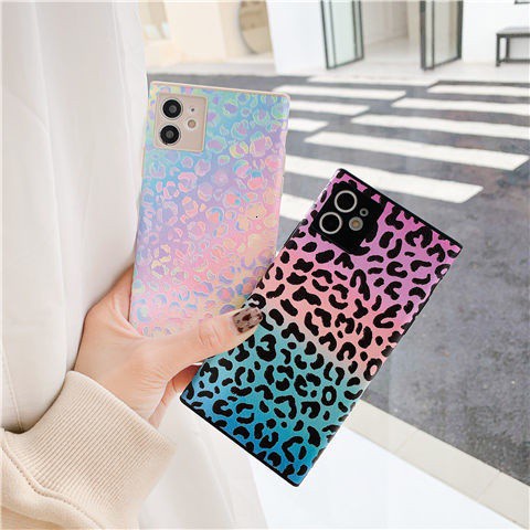 casing ponsel warna gradien laser untuk iPhone 11 12 Promax SE X XS XR XSMAX 7 8Plus