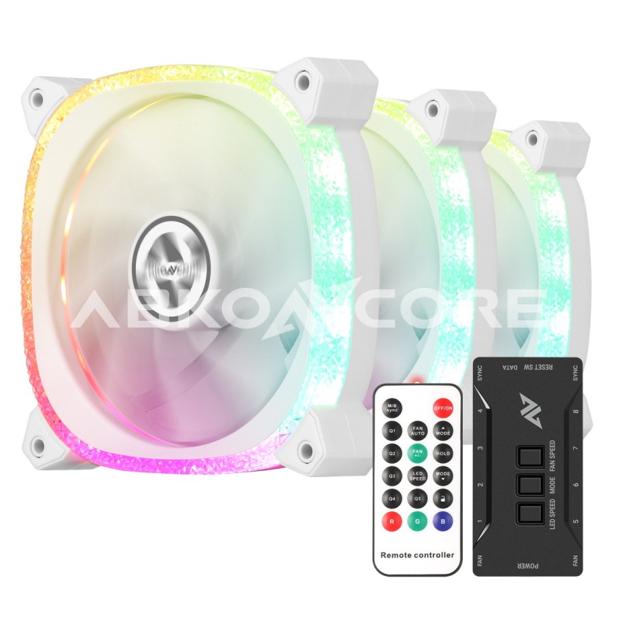 FAN CASING ABKONCORE CF120 ARGB SPECTRUM SYNC 3in1 / 3pack