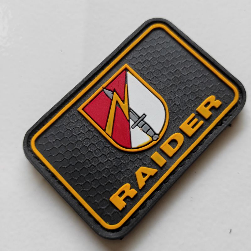 patch rubber logo RAIDER/rubber patch raider tni/tempelan emblem karet velcro