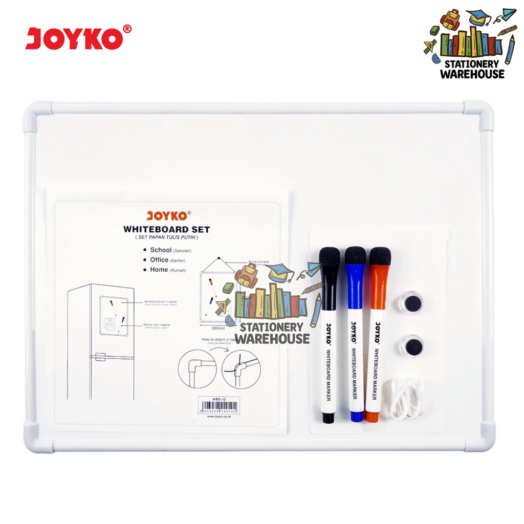 

Whiteboard Set Papan Tulis Putih Joyko WBS-10