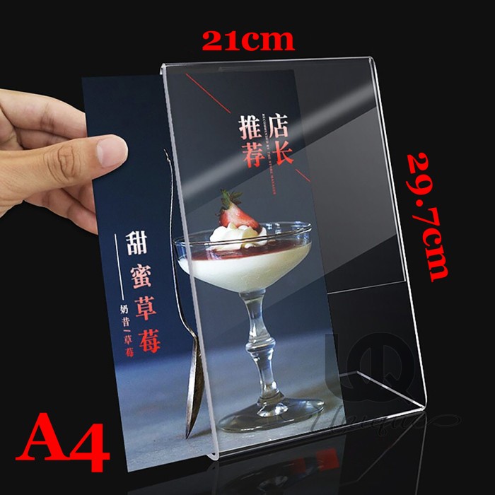 Akrilik Tent Card A4 Potrait 1 sisi - Acrylic Tempat Brosur Display