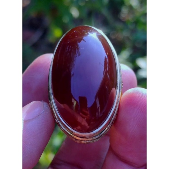 Cincin Batu Akik RED DSRK CHALSEDONY MERAH GELAP Asli batu alam natural bukan sintetis dyed bukan ba