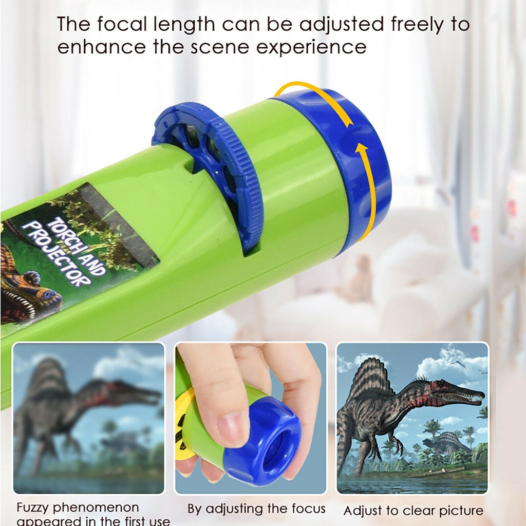 Dinosaur Mermaid Projector Toy Flashlight Sleeping History Toy Early Education Toy