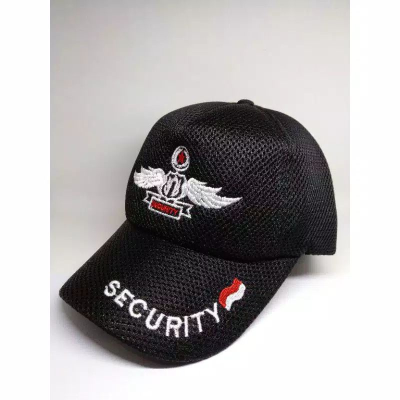 Topi Security satpam jaring doublemess polos linmas