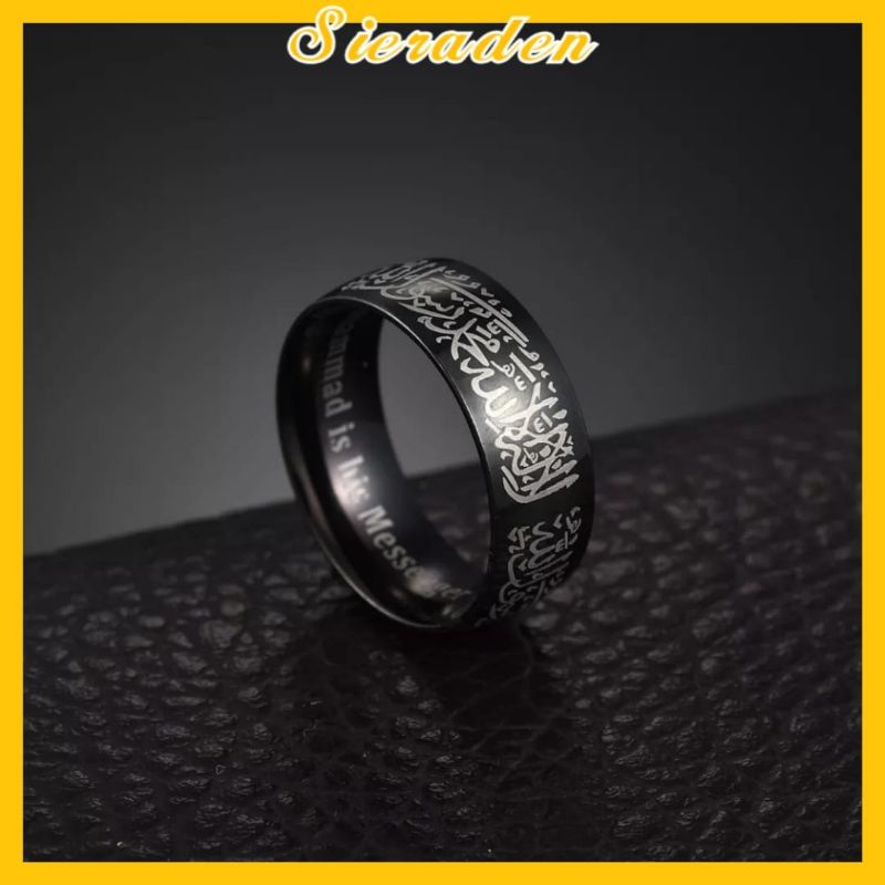 sieraden cincin titanium tauhid hitam